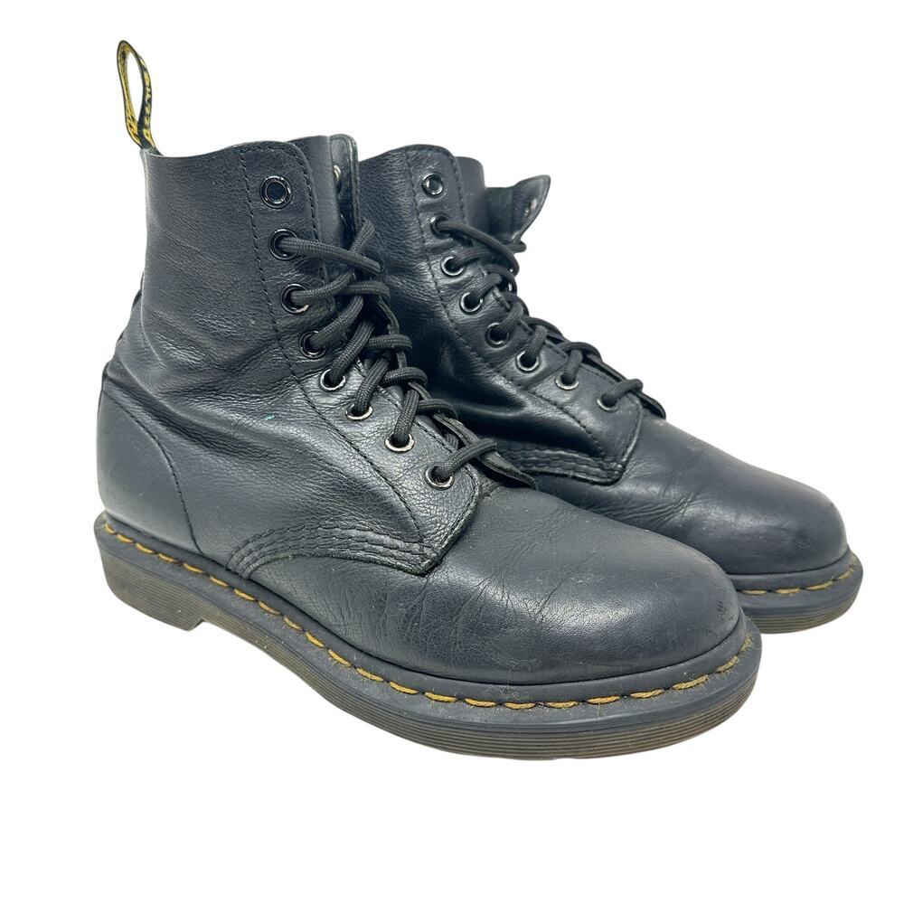 Dr. Martens 1460 Pascal Virginia‎ Soft Leather Boots Black Combat Size US 7